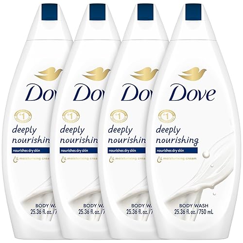 Dove Body Wash 4-Pack - Deeply Nourishing for Softer, Smoother Skin, 25.4 Oz Ea