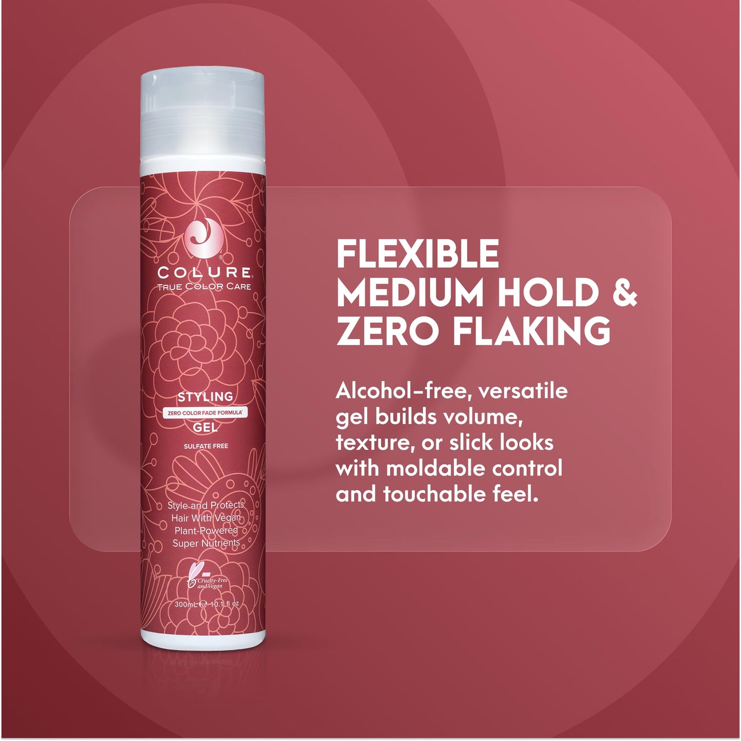 COLURE Styling Gel 10 oz - Versatile Medium Hold Volumizing Hair Gel for Moldable Flexible Professional Styling