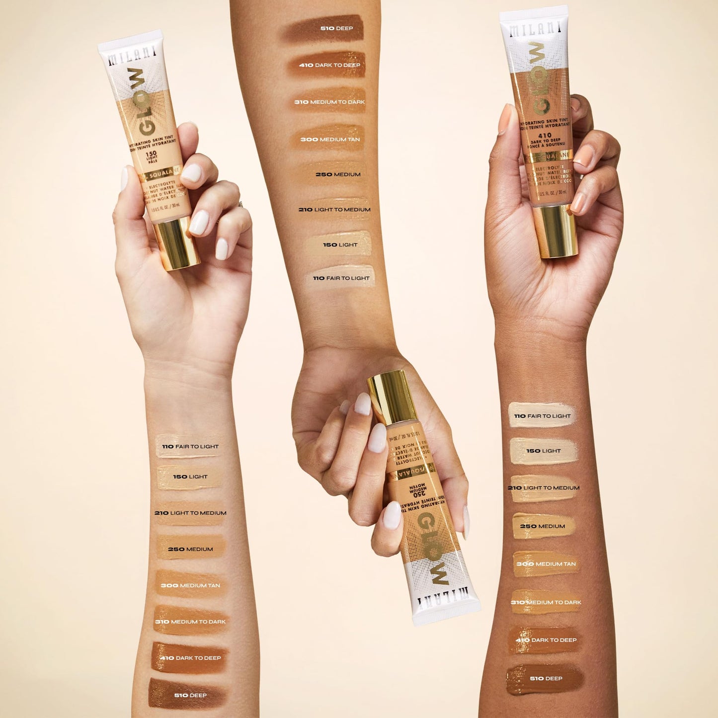 Milani Glow Hydrating Skin Tint - Medium to Dark, Dewy Finish, Light Coverage, Cruelty Free