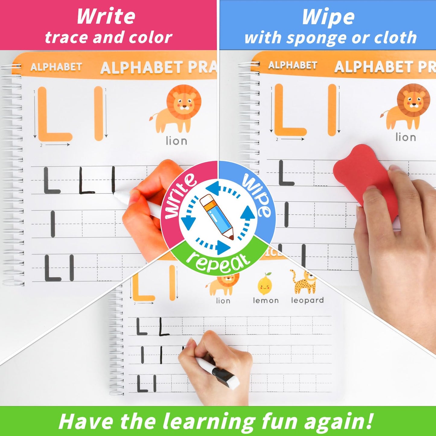 Preschool Learning Activities Workbook – Handwriting Tracing, Alphabet & Montessori Busy Book, Autism-Friendly Educational Toy for Kids Ages 3–5