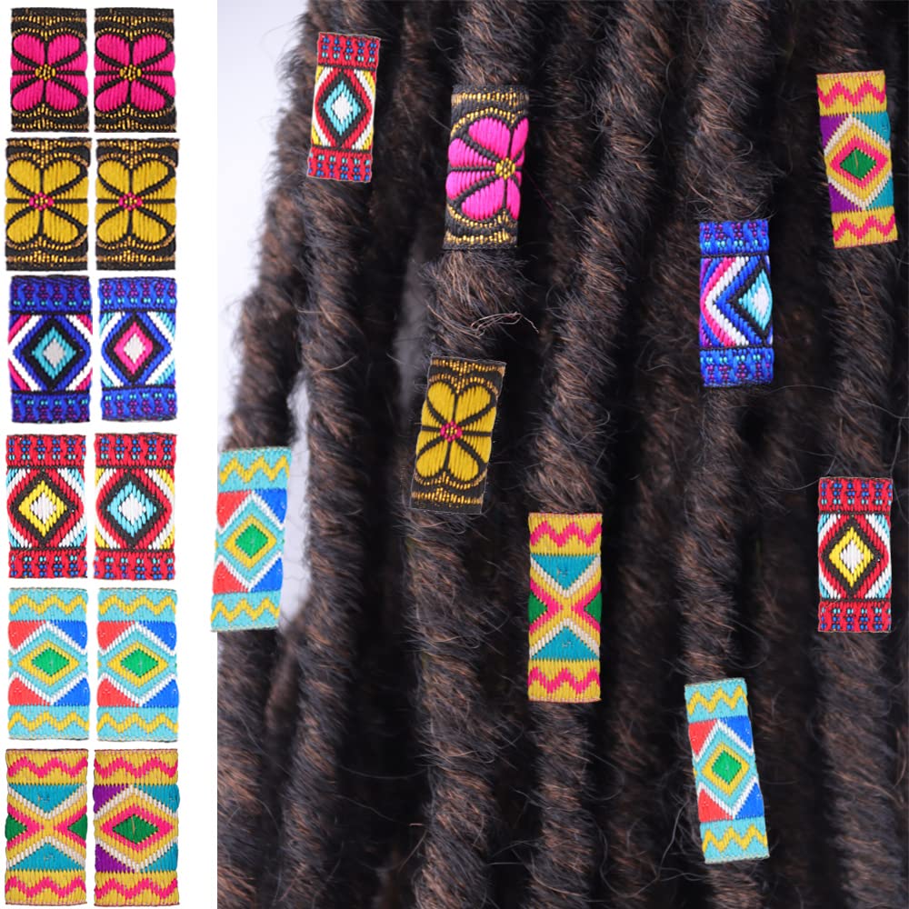 NA 22Pieces Fine Dreadlock Includes 12Pieces Fabric Dreadlock Beads Hair Accessories Fashion Braiding Tubes Dreadlock Beads Hair Decoration and 10