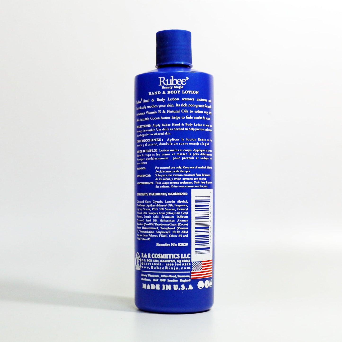 Rubee Body & Hand Lotion - Non-Greasy Lotion for Women & Men - 16 oz Cacao Butter Lotion to Fade Scars & Marks - Herbal Extracts & Vitamin E