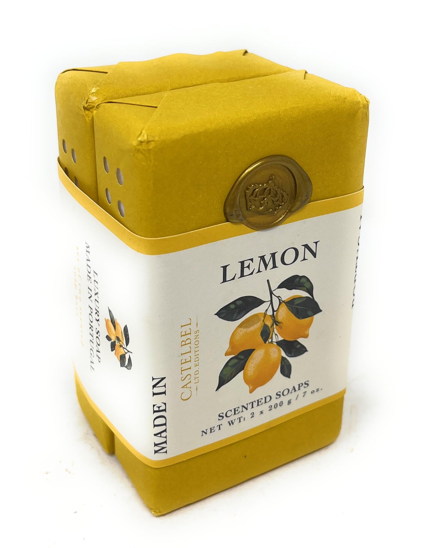 Castelbel Set of Lemon Fragranced Luxury Soap, (2) 7-Ounce Bars