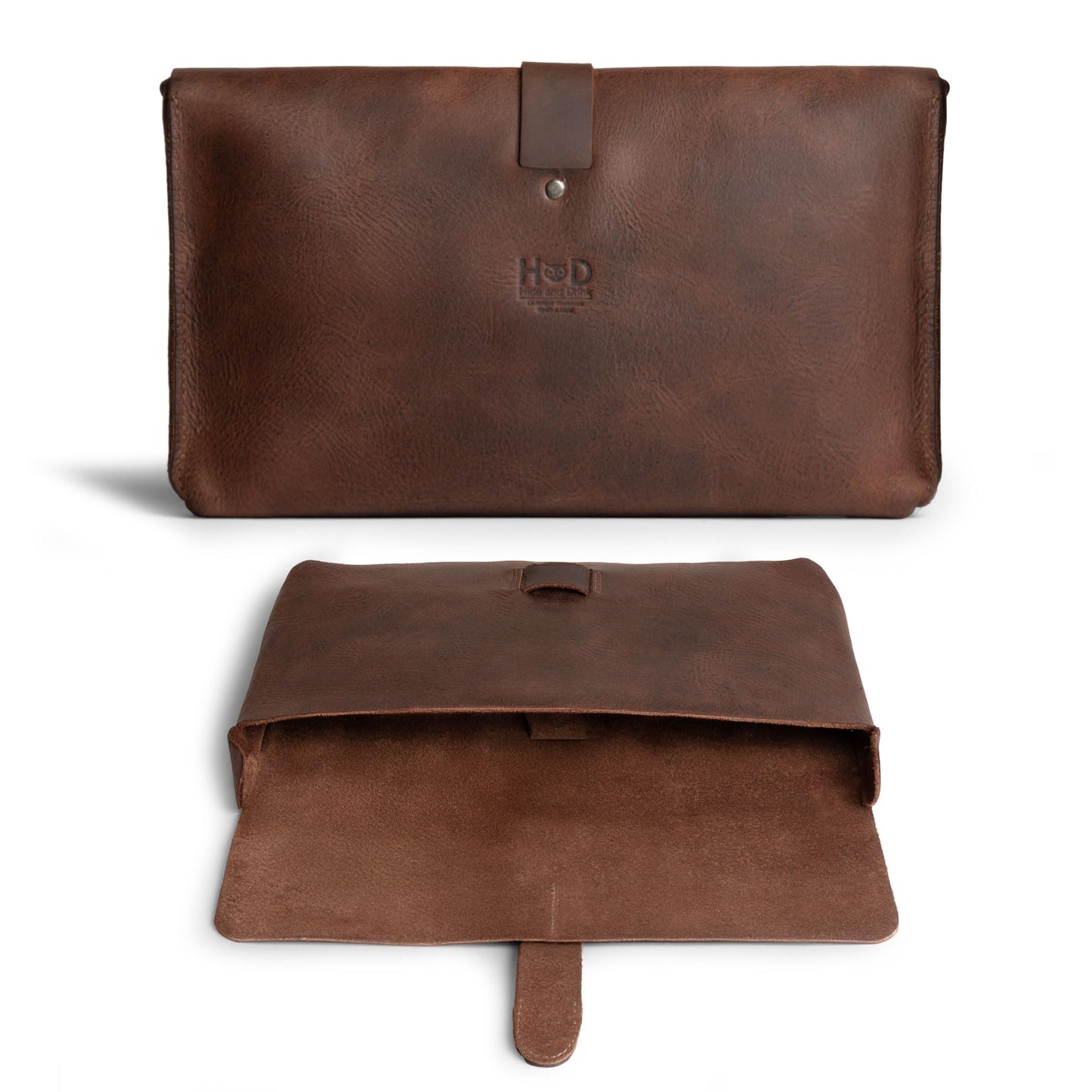 Hide & Drink, Female Clutch Bag, Vintage Handbag, Accessory Organizer, Phone Bag, Night Case, Full Grain Leather, Handmade, Bourbon Brown