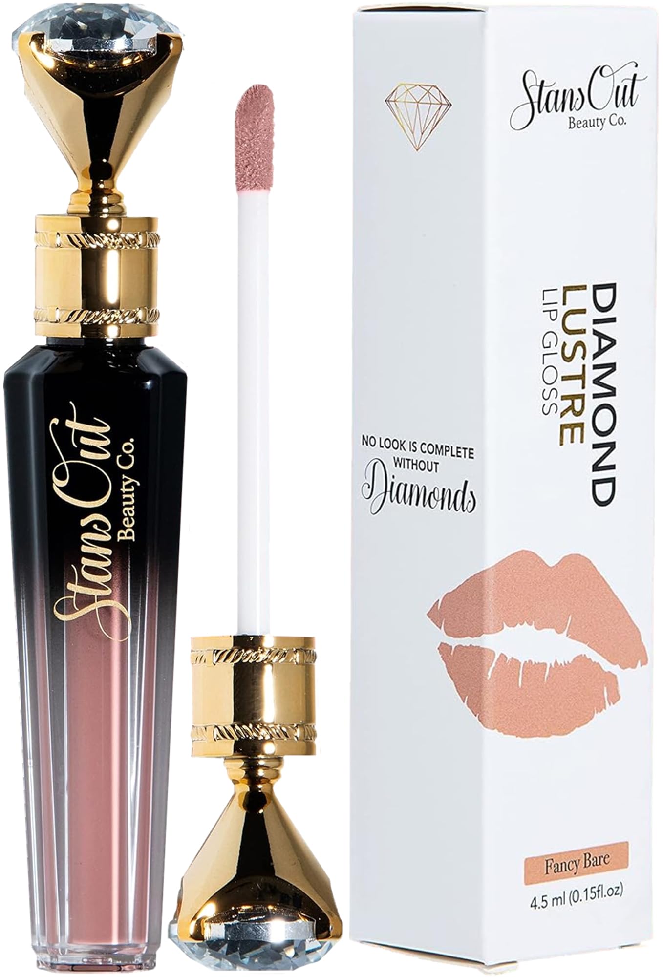 StansOut Beauty Diamond Lustre Fancy Bare Hydrating Lip Gloss | Cute Nude Moisturizing Butter-Smooth Colors |Shades for Naturally Plump & Pout,