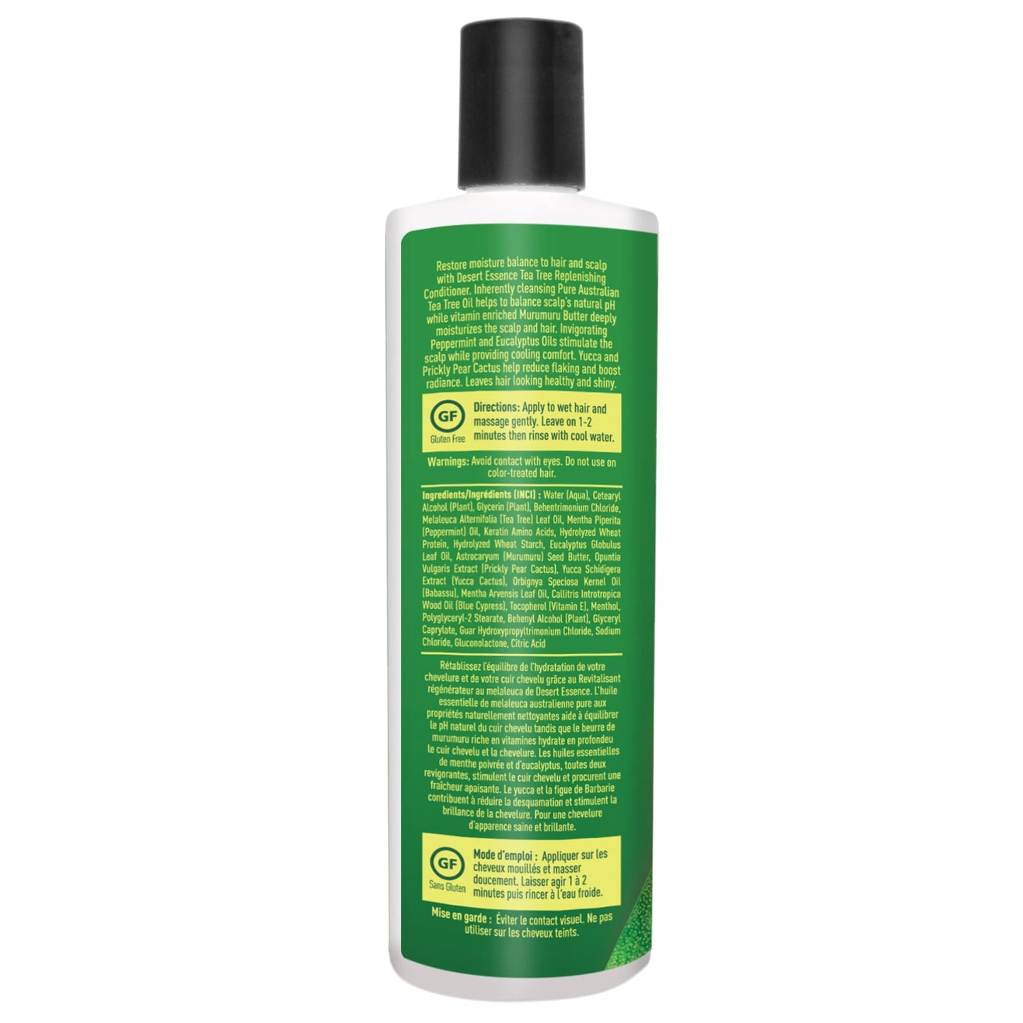 Desert Essence Tea Tree Replenishing Shampoo and Conditioner Bundle - 12.7 Fl Ounce - Therapeutic - Peppermint & Yucca - All Skin Types - Tea Tree Oil