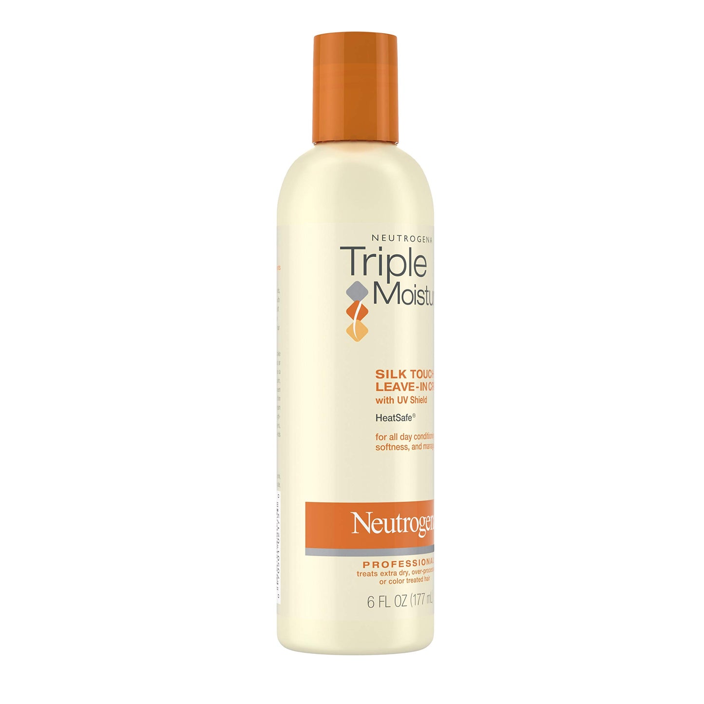 Neutrogena Triple Moisture Silk Touch Leave-In Cream Conditioner for Extra Dry Hair, Damaged & Over-Processed Hair, Hydrating with Olive, Meadowfoam & Sweet Almond, 6 fl. oz