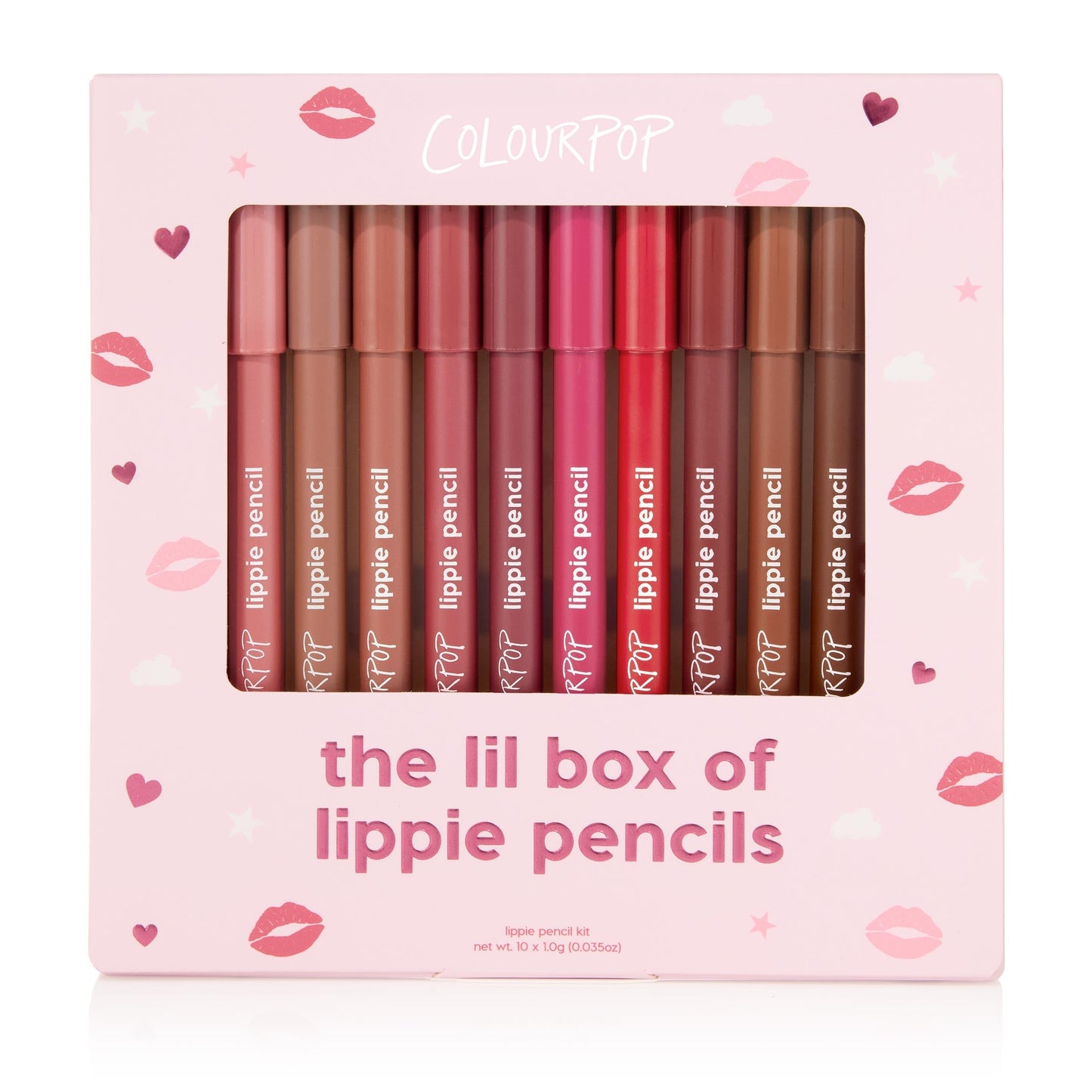 ColourPop Lil Box of Lippie Pencils Makeup Kit - 10-Piece Vegan Lip Liner Set with Creamy, Long-Wearing Formula - Includes New Shades to Deliver Bold