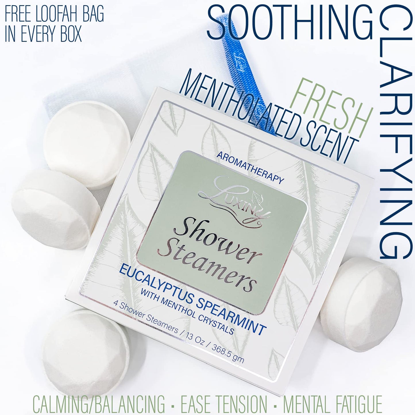 Eucalyptus Shower Steamer Aromatherapy in Your Shower, American Made by Luxiny, Shower Bomb Tablets Melt to Release a Vapor for Natural Stress Relief…