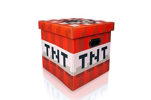 MINECRAFT TNT Block Storage Cube Organizer Storage Cube | TNT Block from Cubbies Storage Cubes | Organization Cubes | 15-Inch Square Bin with Lid
