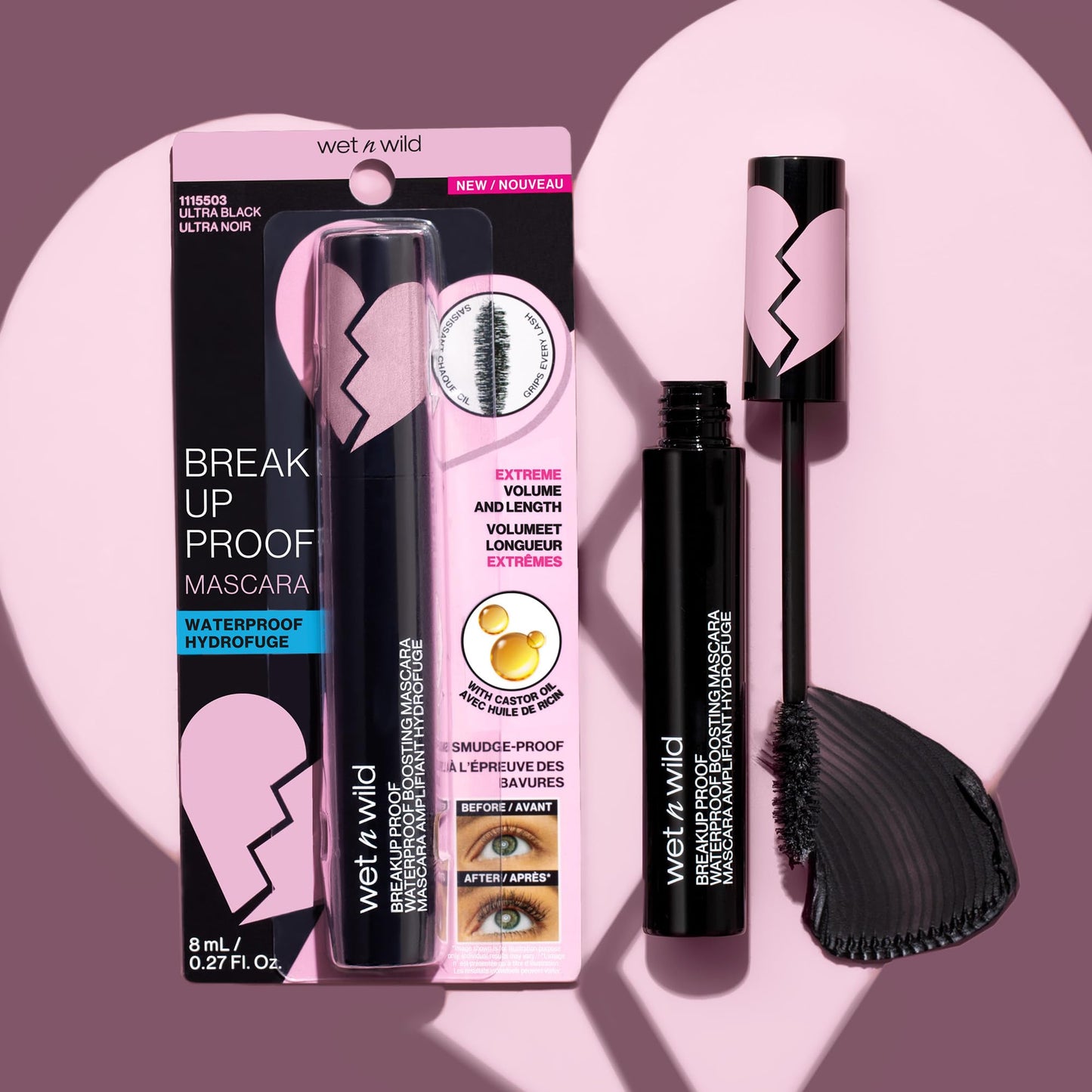 wet n wild Breakup Proof Mascara - Volumizing, Conditioning, Lengthening, Thickening, Waterproof, Smudge-Proof, Non-Clumping, Cruelty-Free & Vegan