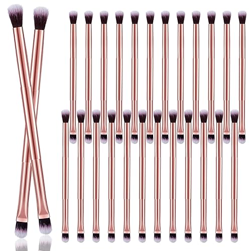 24 Pcs Eyeshadow Smudge Brush 2 in 1 Eyeshadow Double Ended Concealer Brush Under Eye Small Soft Firm Pointed Foundation Makeup Applicator