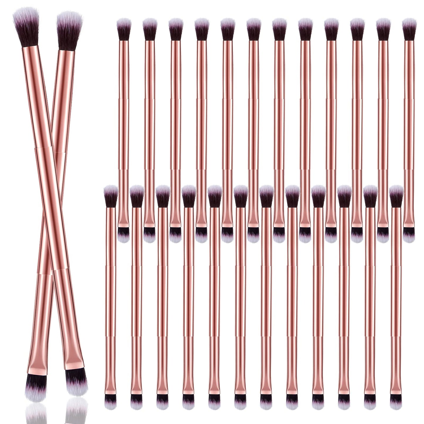 24 Pcs Eyeshadow Smudge Brush 2 in 1 Eyeshadow Double Ended Concealer Brush Under Eye Small Soft Firm Pointed Foundation Makeup Applicator