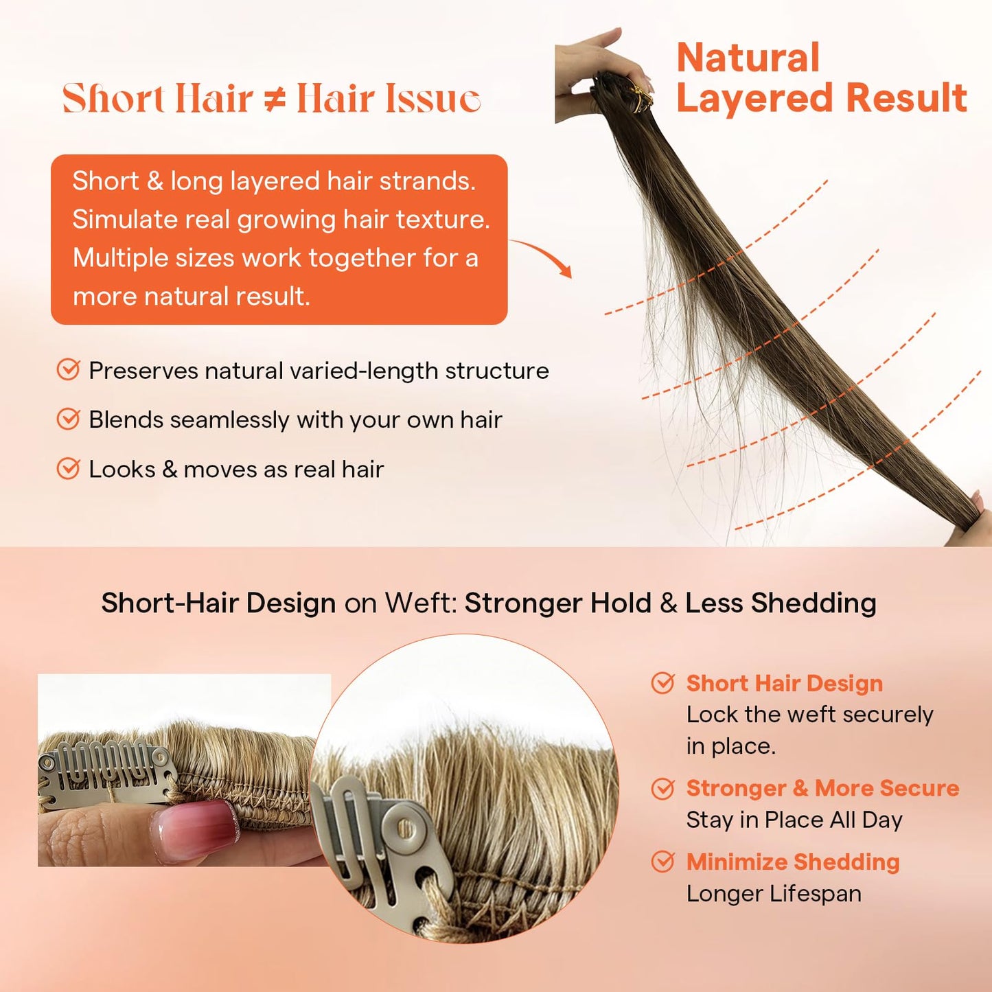 Sunny Hair Clip in Hair Extensions Real Human Hair Double Weft Remy Hair Clip in Extensions Human Hair for Women Full Head Multiple Brown 12 inch Beauty and Personal Care Sunny Hair