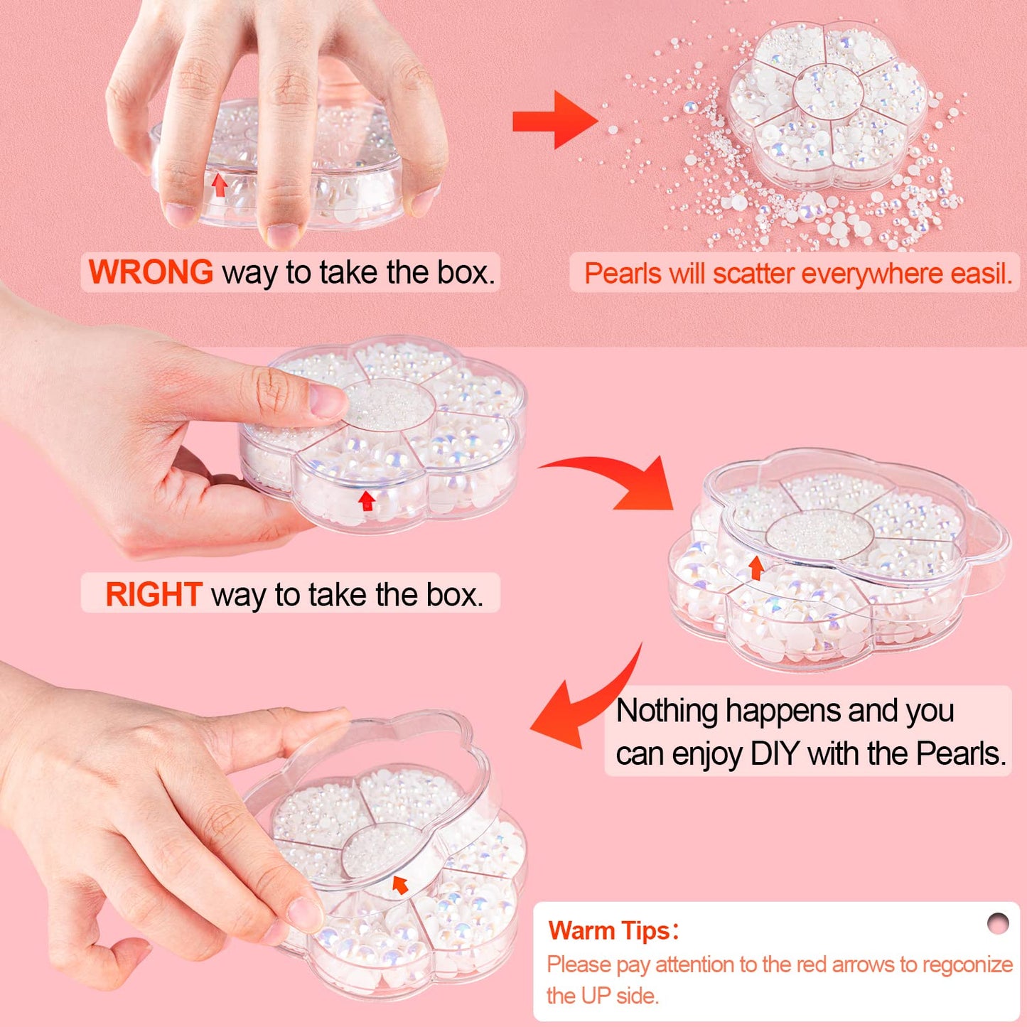 Nail Art Flat Back Half Round Pearl Kits 18, 1 Box of 6000 Pcs Flat-Back Ryoal Blue AB Pearl with Tweezer and Picker Pencil for Home DIY Nails Body