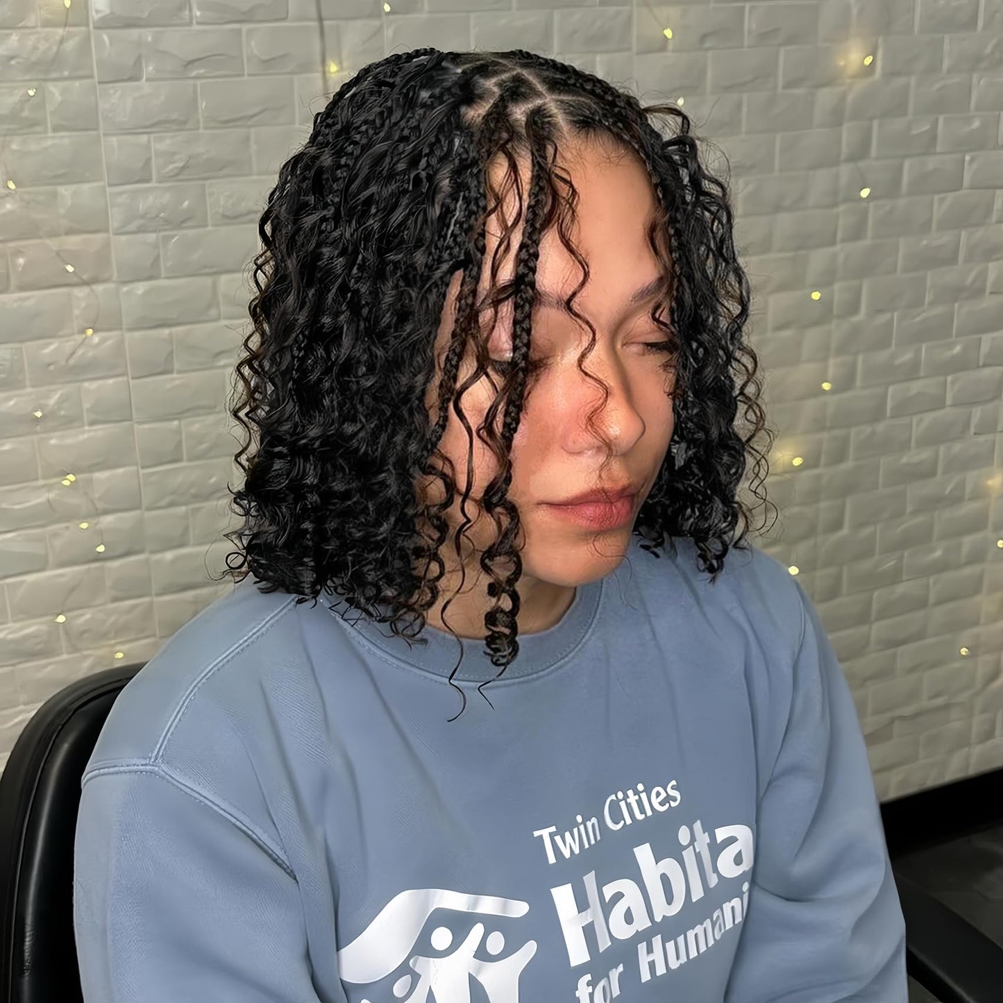 Eerya Long Curly Braiding Hair 10 Inch 2 Packs Ocean Wave Crochet Hair for Black Women Deep Wave Braiding Hair for Boho Braids(10inch,#1B) Beauty and Personal Care EERYA Default Title
