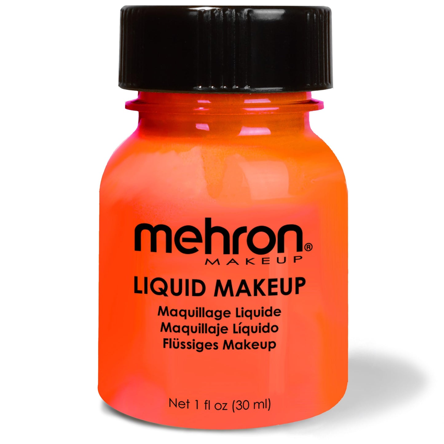 Mehron Makeup Liquid Makeup | Face Paint and Body Paint Perfect for Halloween, Cosplay I Air Brush Compatible Body Paint (1 oz) (Glow Orange)