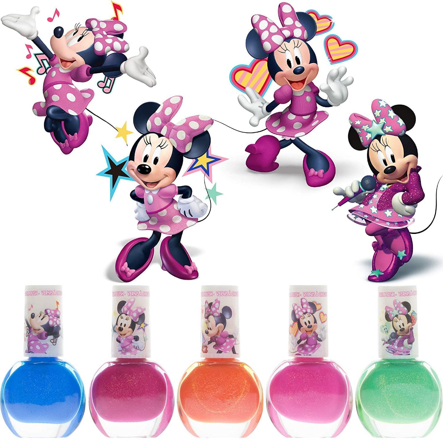 Townley Girl-Disney Minnie Mouse|The Top Nail Saloon for Kids|Non toxic,Glittery,Opaque,Water Based,Quick Dry,PeelOff NailPolish Kit|Perfect Beauty & Personal Care Townley Girl