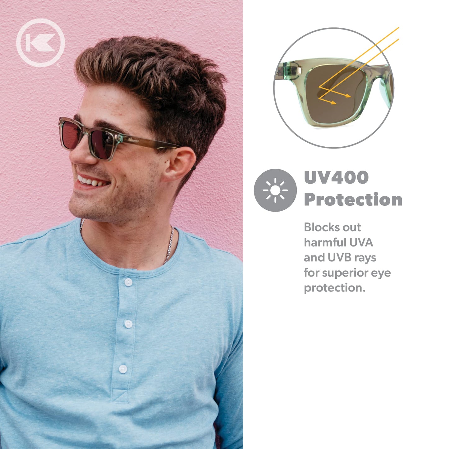 Knockaround Seventy Nines Polarized Sunglasses for Women & Men - Square Sunglasses, Impact Resistant Lenses, and Full UV400 Protection, Aged