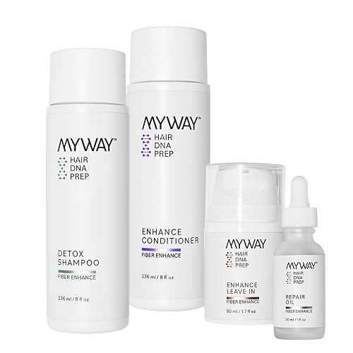 My Way Hair DNA Hair Growth Set - Scalp Detox Shampoo, Conditioner, Leave-In & Repair Oil System - Boosts Growth, Repairs Breakage, Hydrates