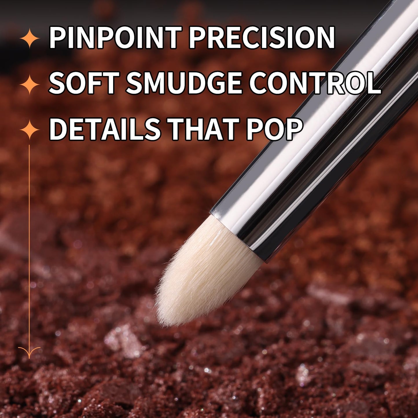 Albeaut Small Eyeshadow Brush, Soft Firm Pencil Brush with Precise Point, Eyeliner Smudge Tool, Delicate Areas Eye Shadow Applicator for Inner Eye