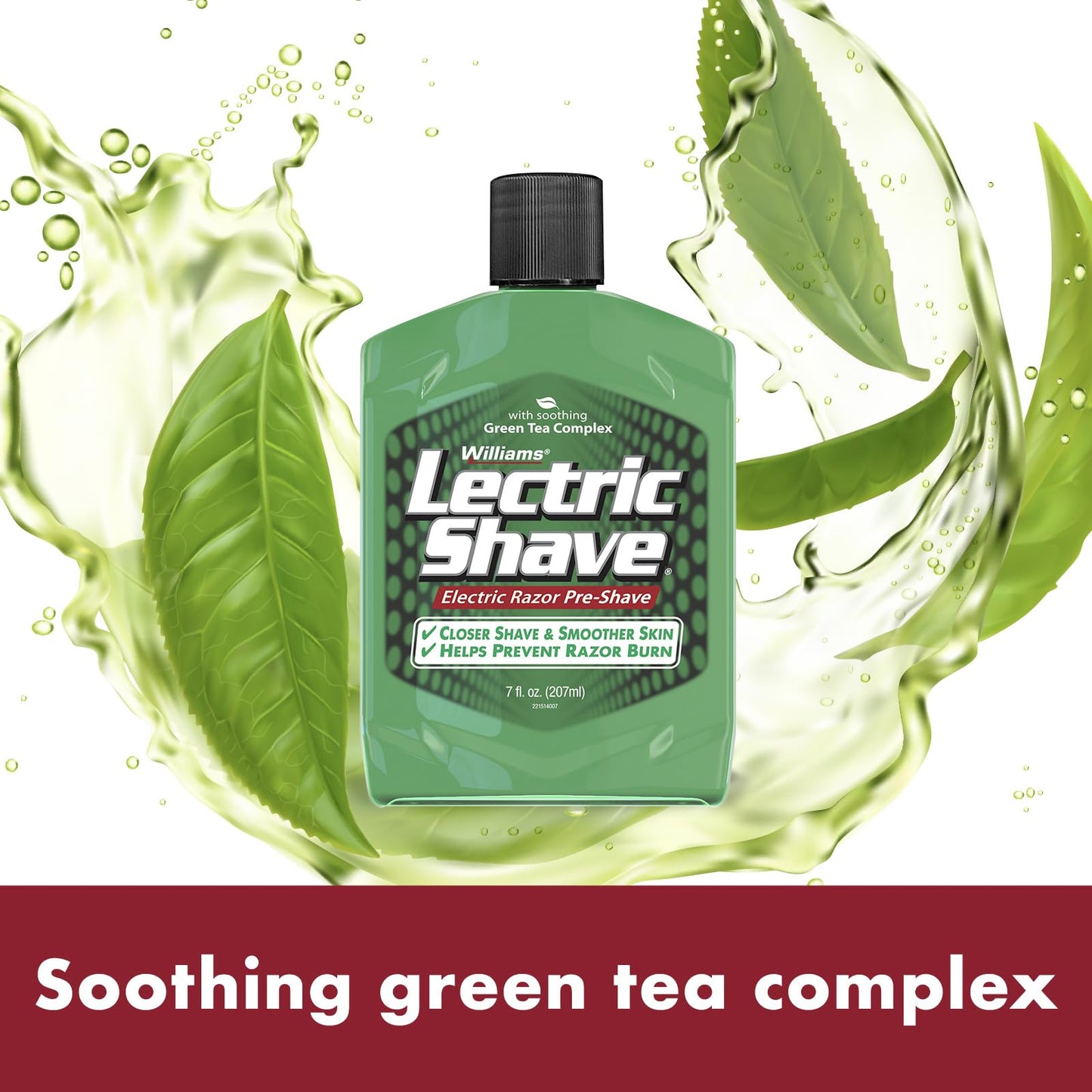 Williams Lectric Shave - Electric Razor Pre-Shave with Soothing Green Tea Complex, 7 fl oz (207 mL)