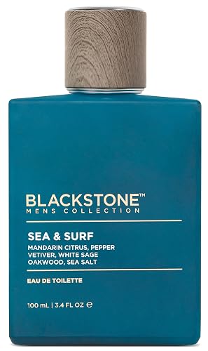 Blackstone Mens Collection Eau de Toilette - Sea & Surf | Men’s Fragrance, Fresh & Long-Lasting Cologne with Mandarin, Sea Salt, Oakwood & Sage |