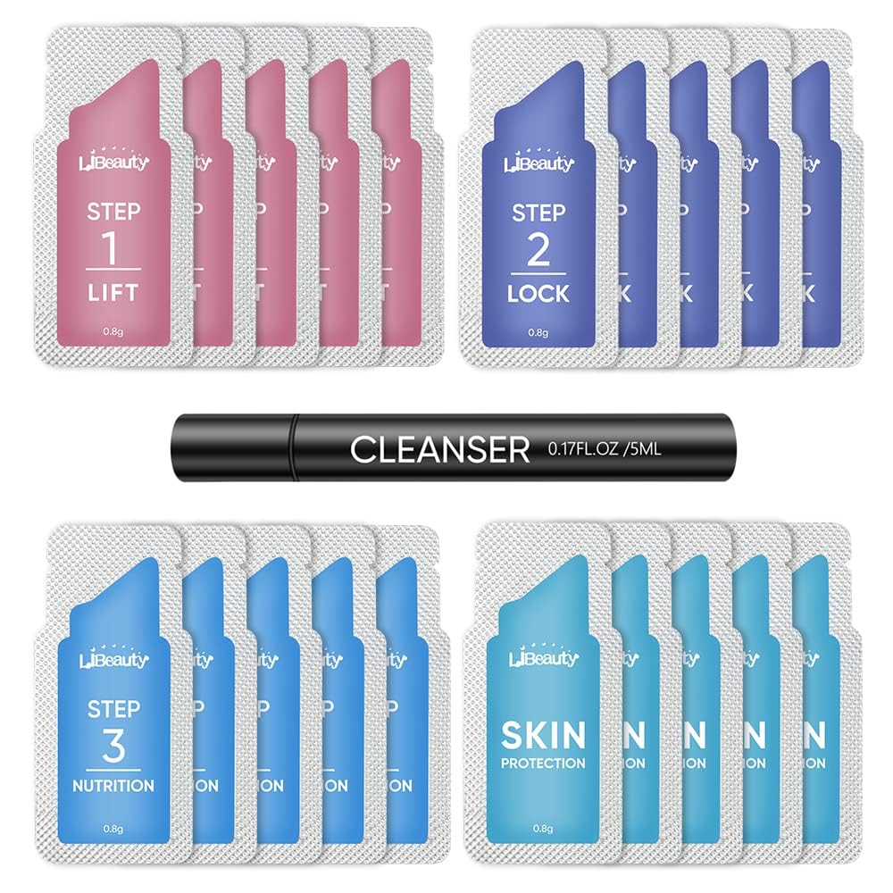 Libeauty Brow Lamination Kit Lash Lift Kit Lasting 8 Weeks Sachet Disposable Upgraded Version Curling Perming Wave Lotion & Liquid Set Home Perm Kit