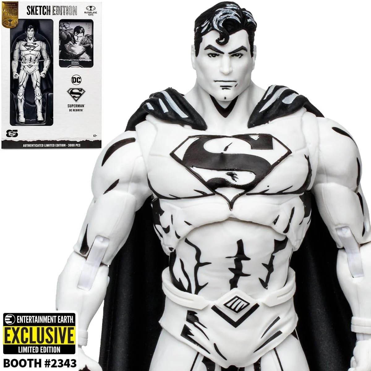 McFarlane Toys Superman DC Rebirth Sketch Edition SDCC 2023 Golden Label