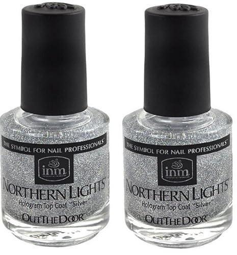 INM Northern Lights Hologram Silver Top Coat 2x Beauty & Personal Care INM