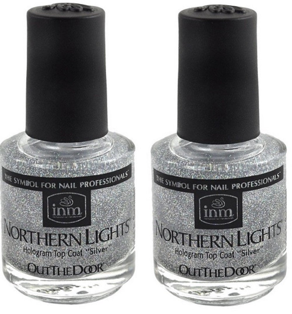 INM Northern Lights Hologram Silver Top Coat 2x Beauty & Personal Care INM