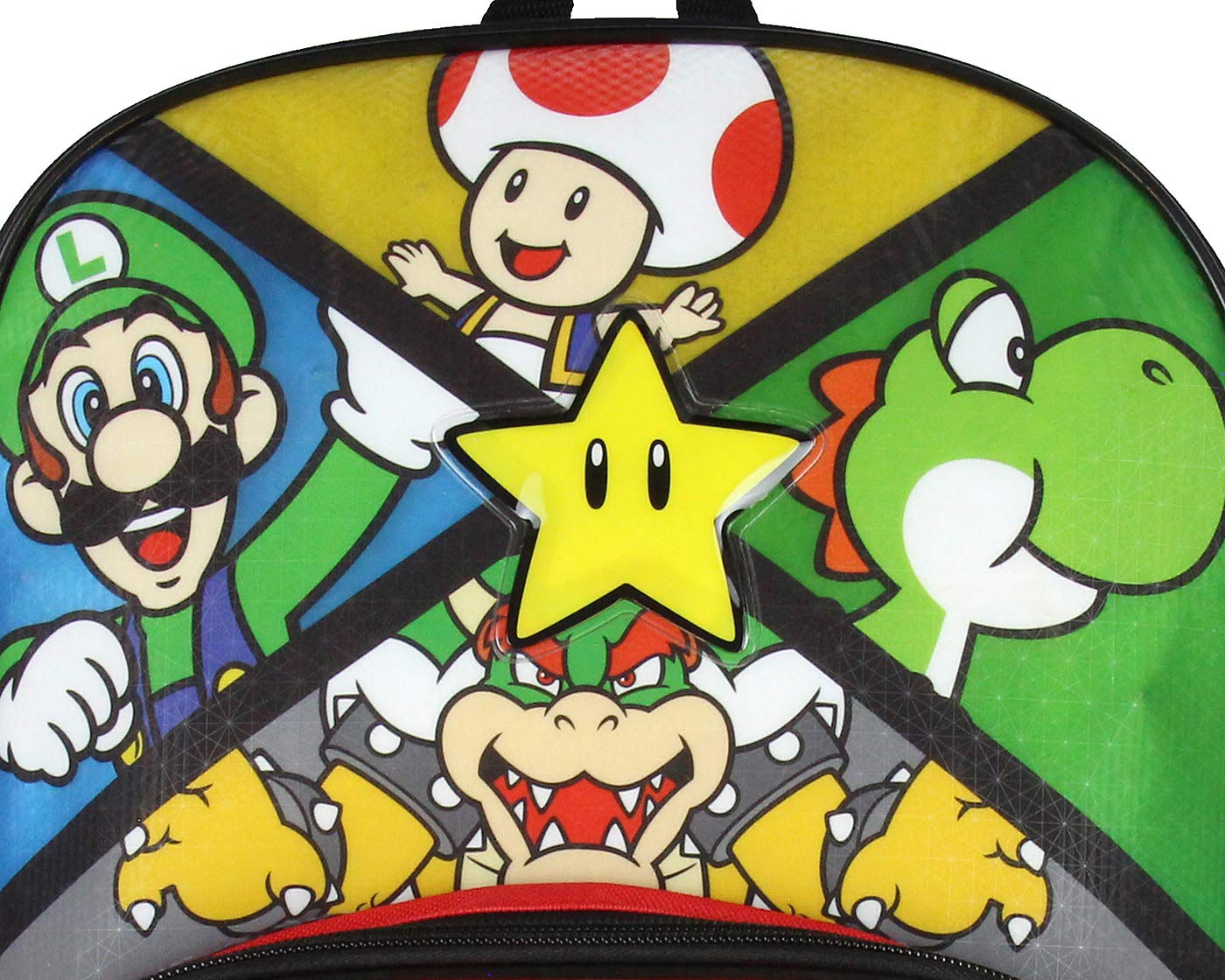 Super Mario Boy's Front Tap Activated LED Light Up 16" School Kid's Backpack