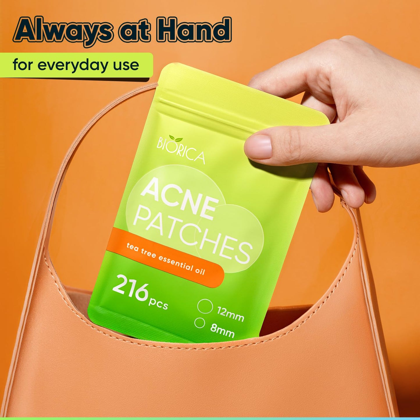 BIORICA Pimple Patches for Face with Tea Tree Oil 216 pcs. Hydrocolloid Acne Pimple Patches. Blemish Patches, Acne Dots, Pimple Stickers, Acne Patch