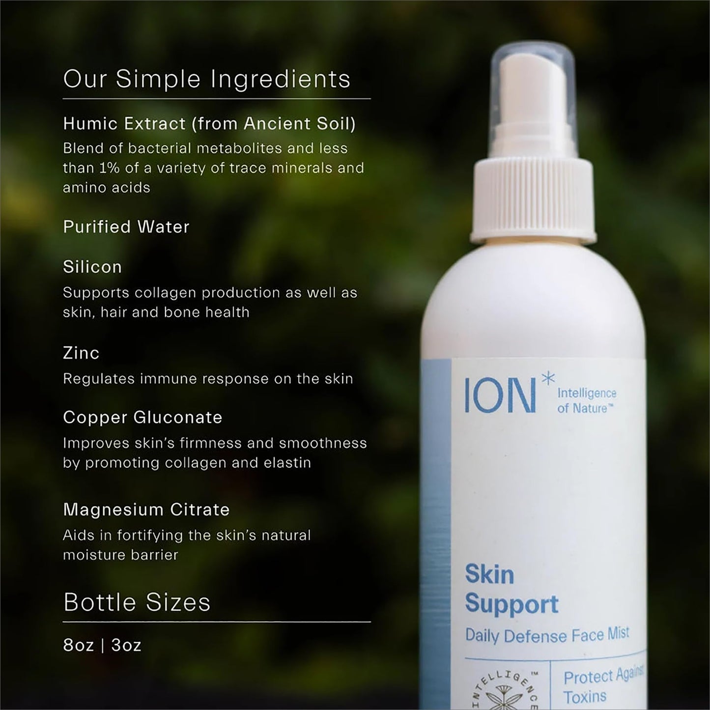 ION* Intelligence of Nature Skin Support Face Mist Hydrating Spray - Refreshing Facial Mist Spray for Daily Use, Travel Size, Vegan Friendly Formula