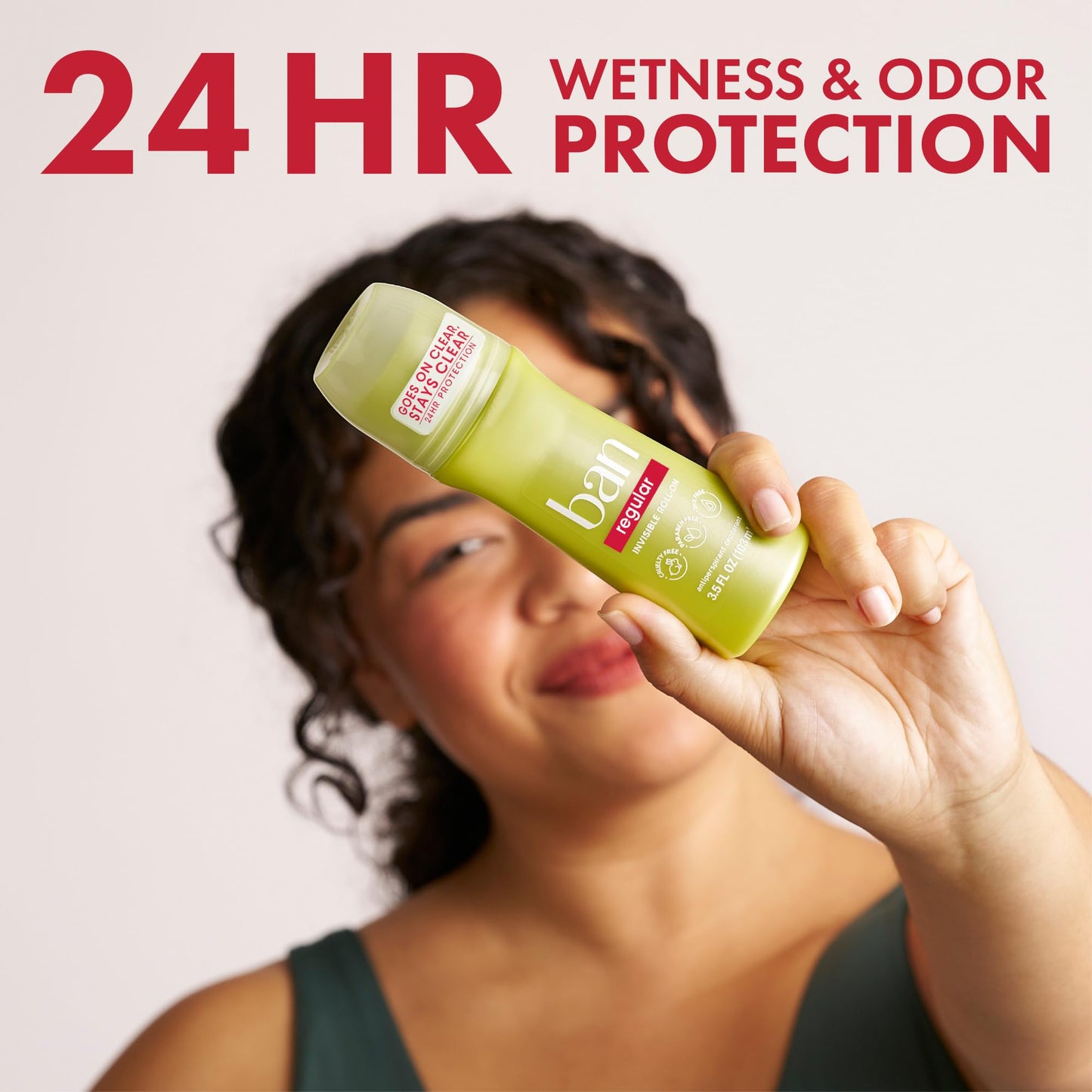 Ban Invisible Roll-on Antiperspirant Deodorant for Women and Men, 24-Hour Underarm Odor & Sweat Protection, Regular, 3.5 Oz, Pack of 2 Beauty and Personal Care Ban