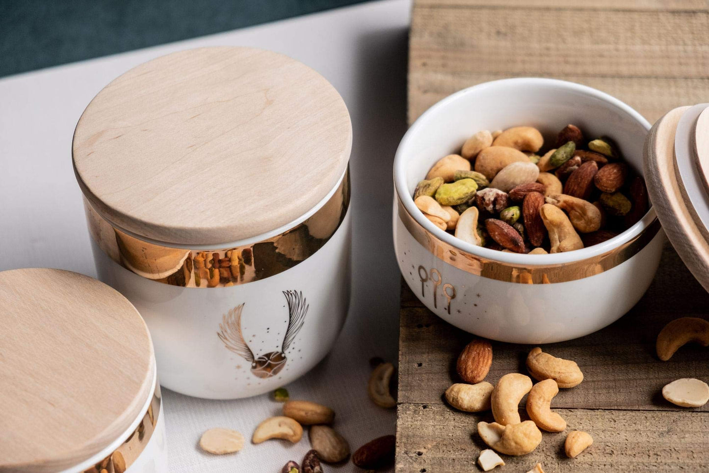 Ukonic Harry Potter Quidditch Ceramic Storage Jars 3-Pack | Food Storage For Cookies, Candy, Spice | Flour and Sugar Containers With Lids | Kitchen…