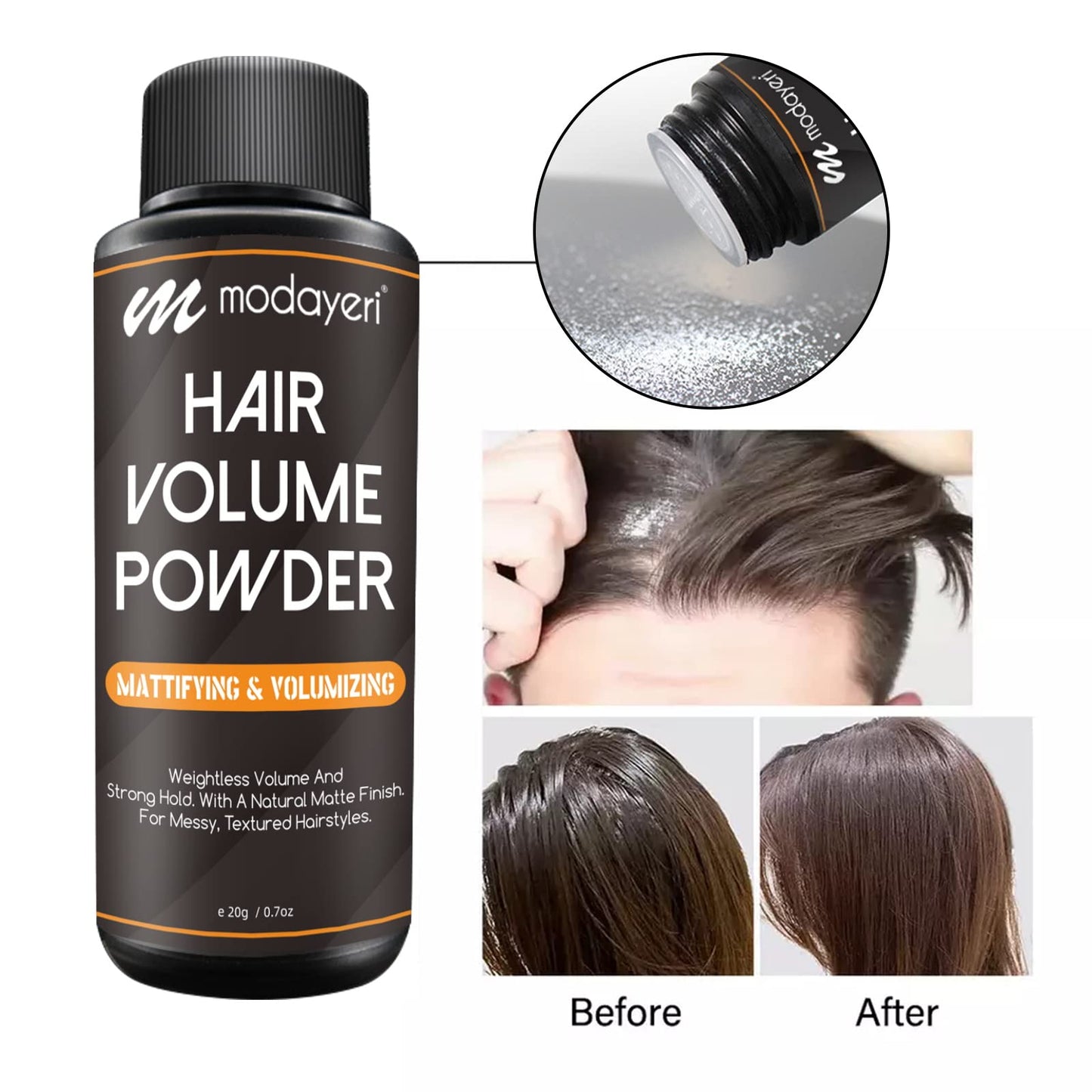 Hair Volumizing Powder - Weightless Volume And Strong Hold, With A Natural Matte Finish, For Messy, Textured Hairstyles, Mattifying & Volumizing, Fine