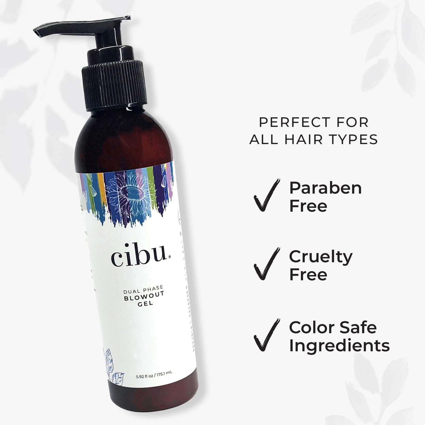 CIBU Dual Phase Blowout Gel - Blow Out Gel for Hydration and Protection Against Heat Damage - For Smooth & Shiny Look with Sunflower Seed Extract