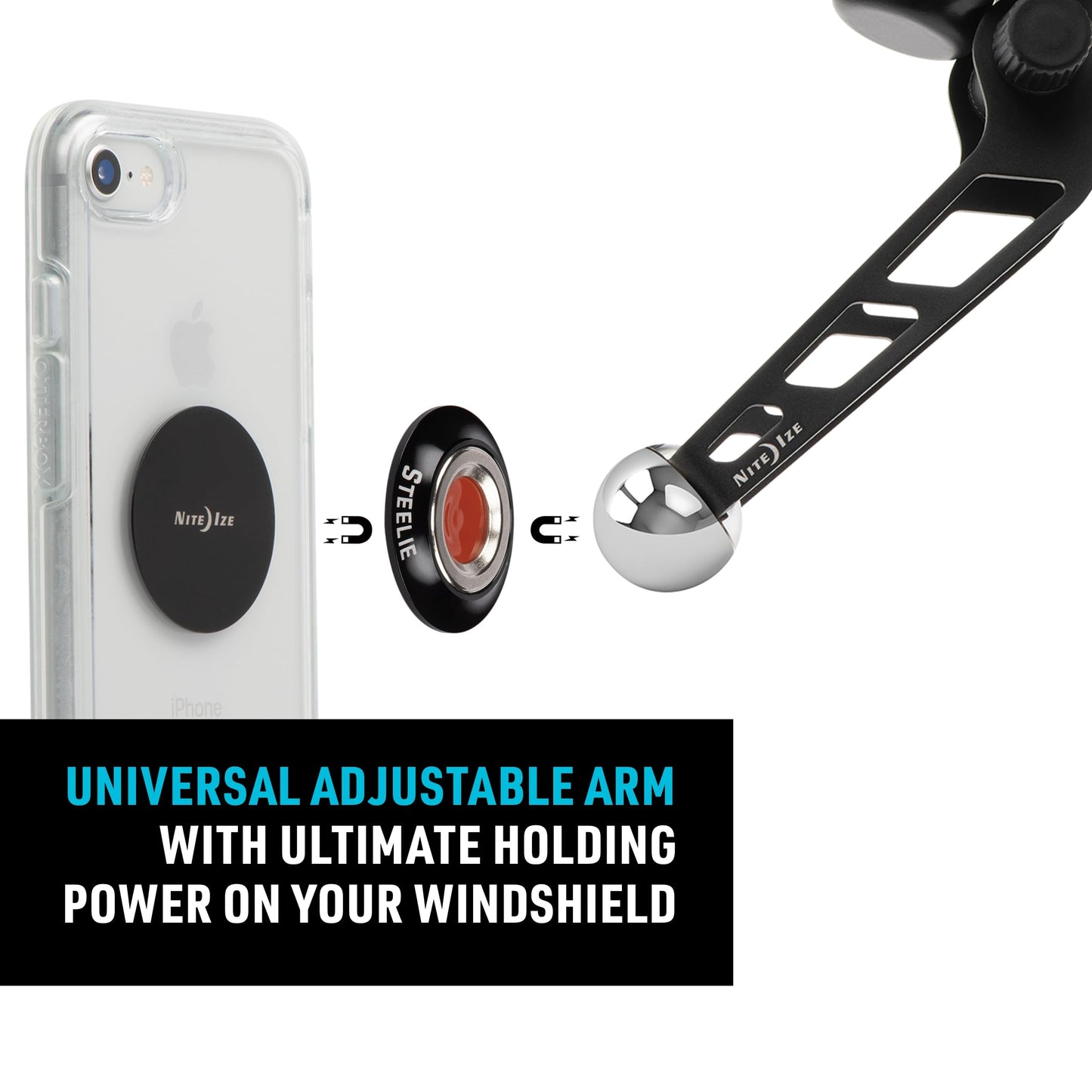 Nite Ize Steelie Windshield Mount - Phone Holder for Car Windshield - Alternative to Car Dashboard & Vent Phone Mounts - Compatible with Steelie…