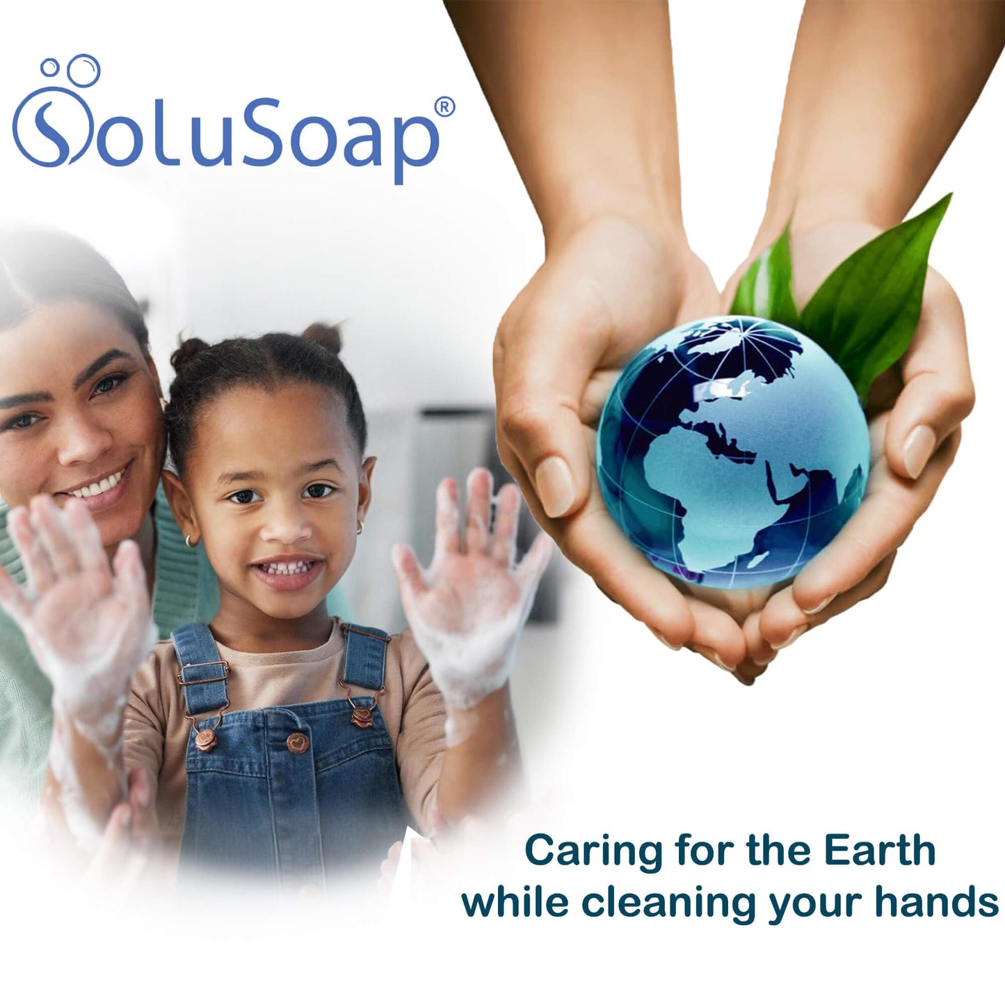 SoluSoap Makes 30 bottles of Premium Foaming Hand Soap, Unscented, Quick Dissolve, Immediate Use Foaming Hand Soap Refills, Powder Concentrate. Use