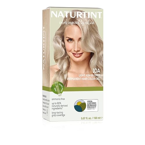 Naturtint 10A Light Ash Blonde Permanent Hair Color (Pack of 1), Ammonia Free, Vegan, Cruelty Free, up to 100% Gray Coverage, Long Lasting Results