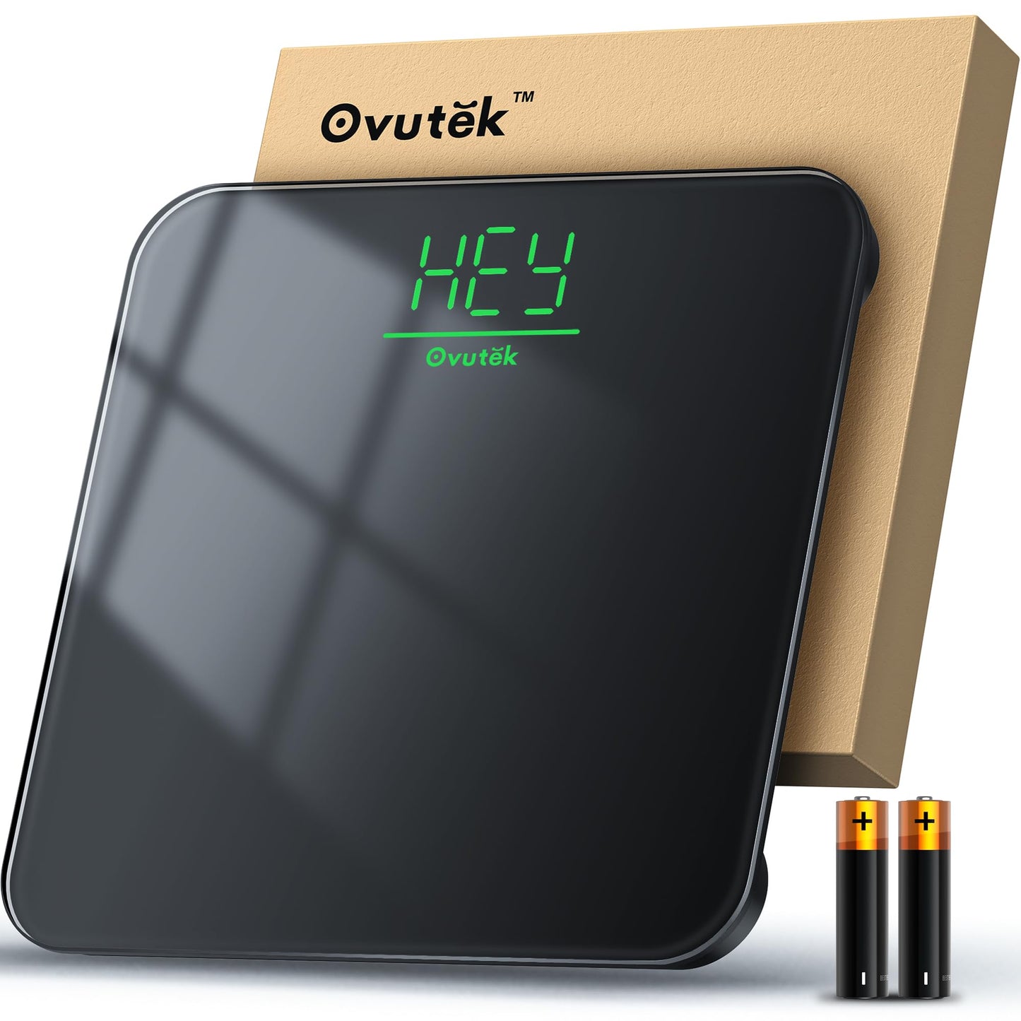 Ovutek Bathroom Scale for Body Weight, Highly Accurate Digital Weighing Machine for People, Upgraded Batteries Included, Compact Size, LED Display…