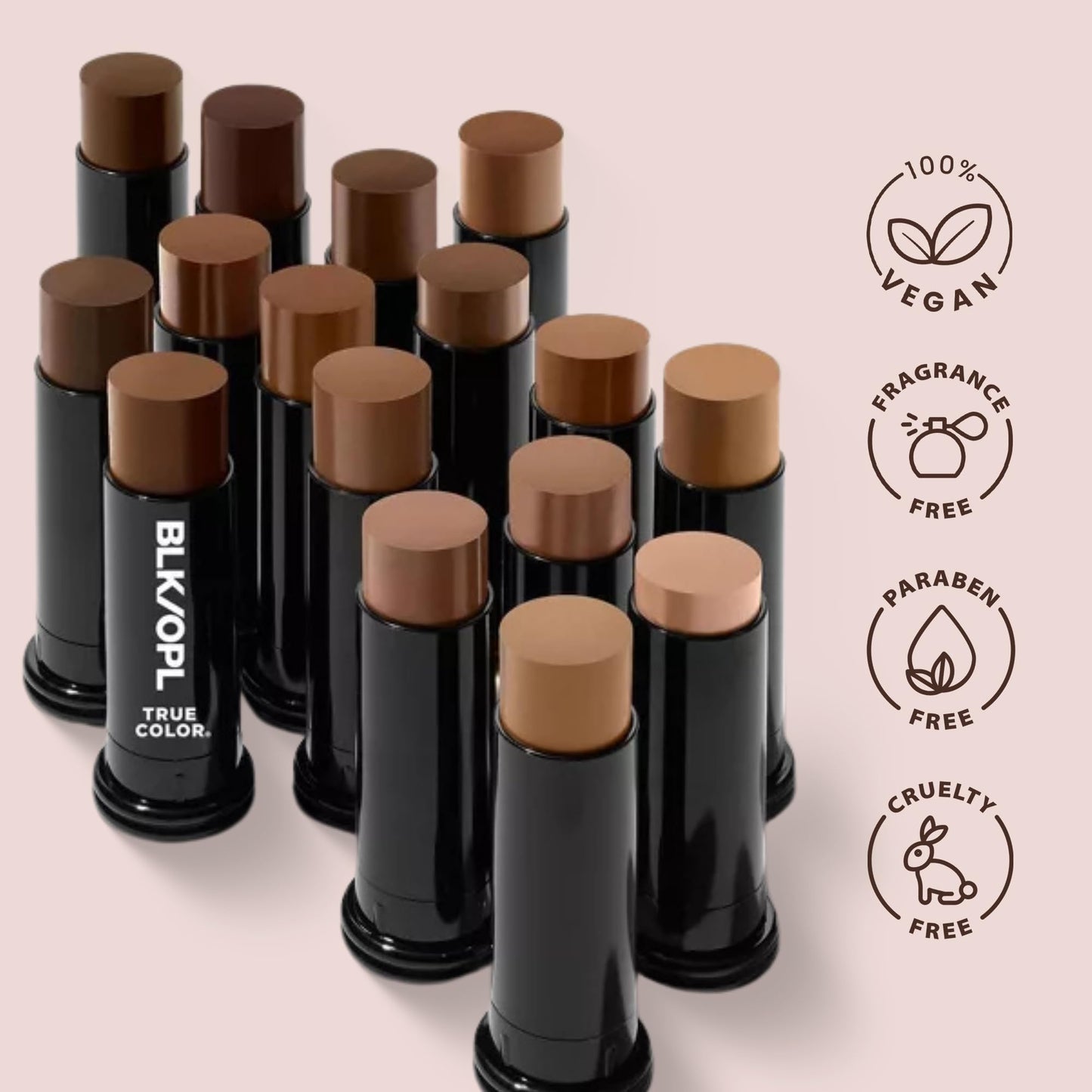 BLK/OPL Skin Perfecting Foundation Stick, SPF 15 Buildable & Blendable Face Foundation Makeup with Matte Finish - Full Coverage, Color Correcting