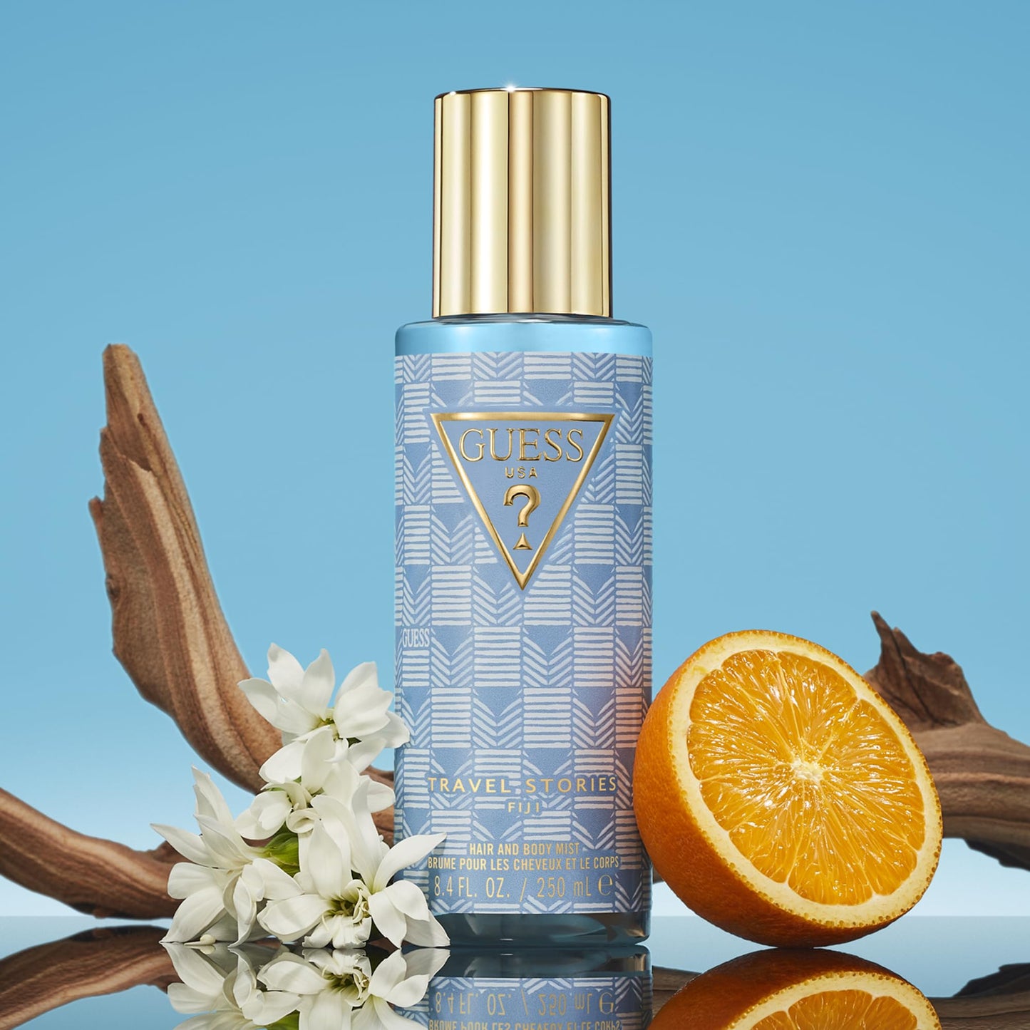 GUESS Travel Stories Fiji Hair and Body Fragrance Mist for Women 8.4 Fl. Oz. - Bright, Warm, and Lush Fragrance Spray