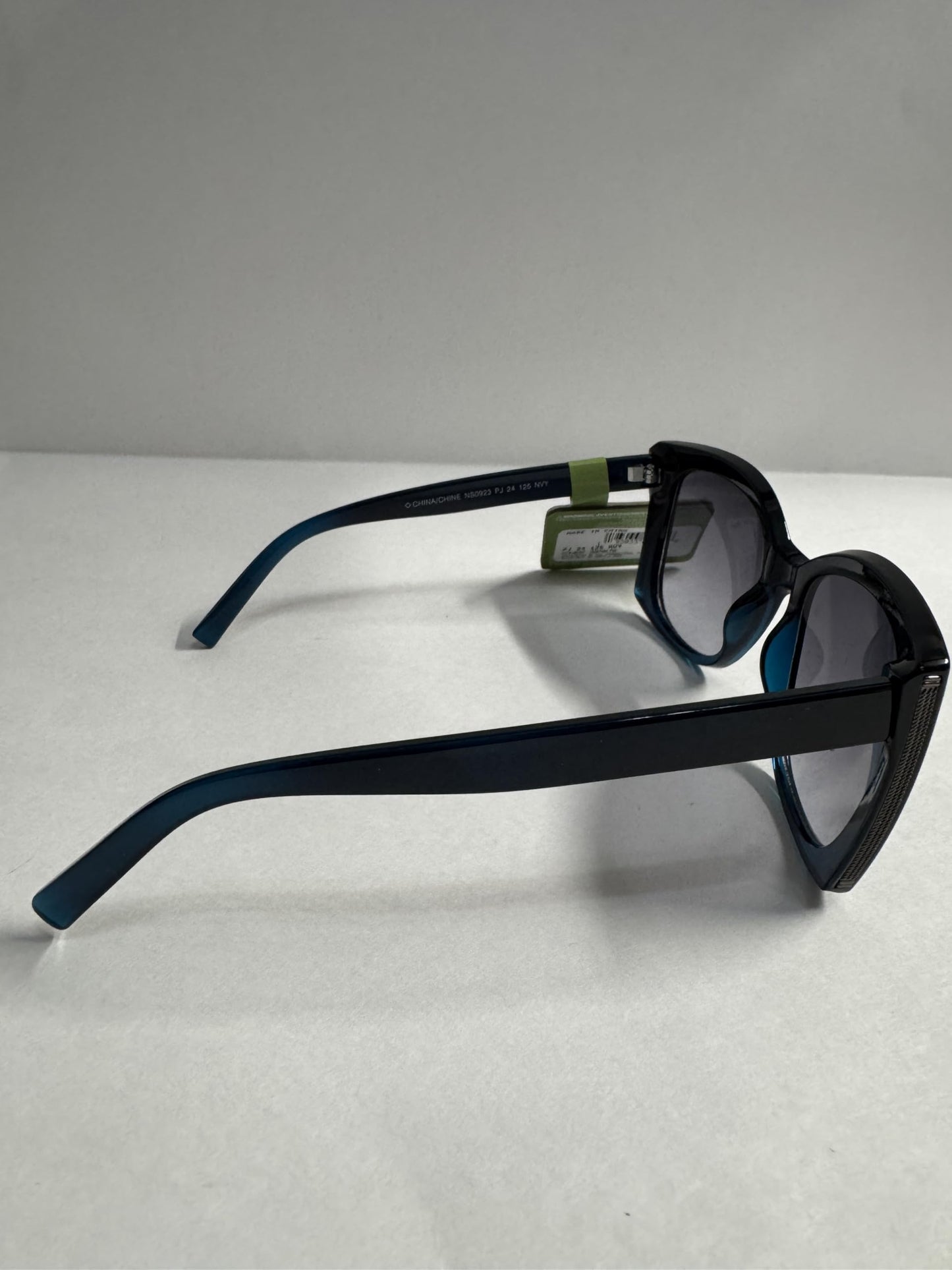 Panama Jack Designer Cat Eye Sunglasses, Black with blue Frame with Gradient Lenses, Oversized Women's Fashion Shades PJ 24