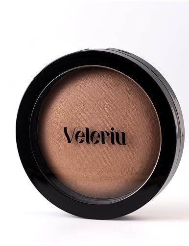 Veleriu Baked Bronzing Powder, Radiant and Matte Finish, Buildable Coverage, Paraben Free (Nevis)