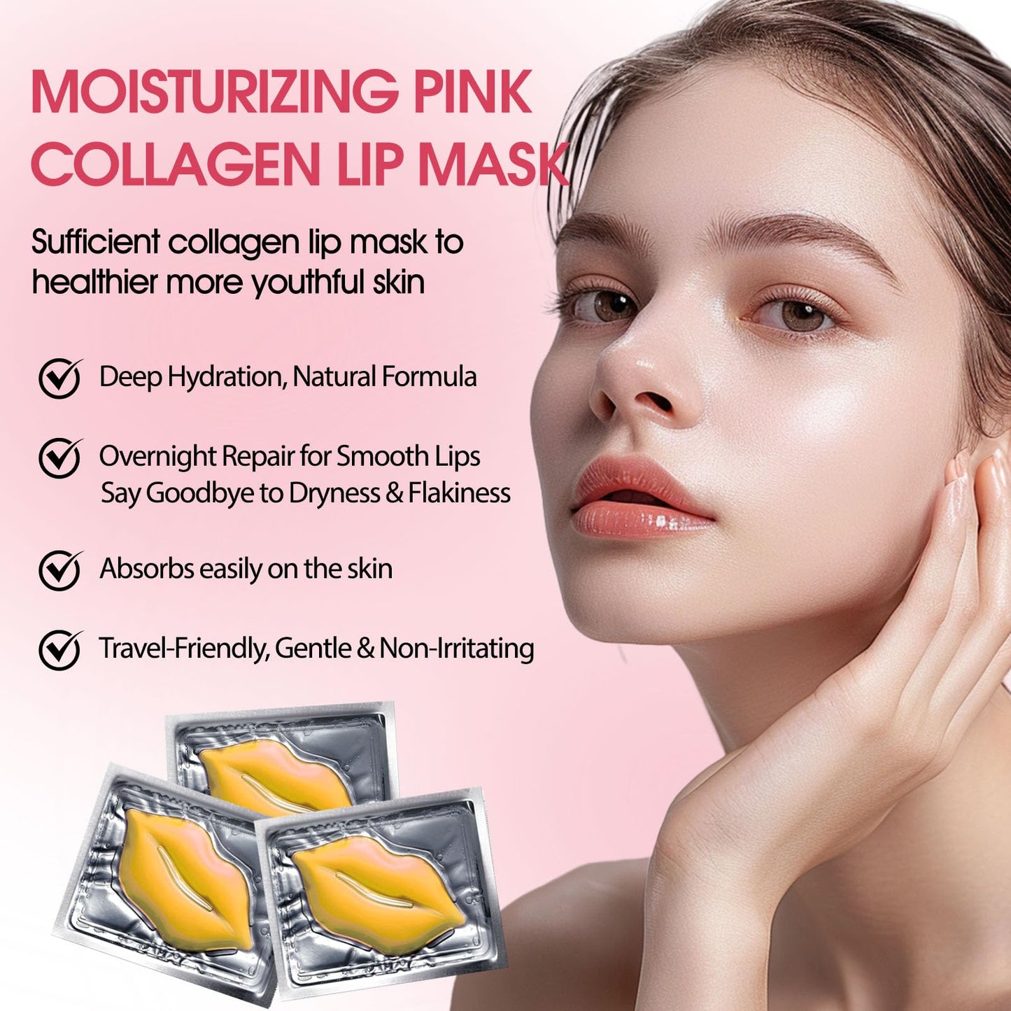 NIYET 30 pieces of Moisturizing Collagen Crystal Lip Mask - Anti-Ageing & Anti Chapped, Reduce lip Wrinkles, Fade Lip Color, Make Skin Smooth