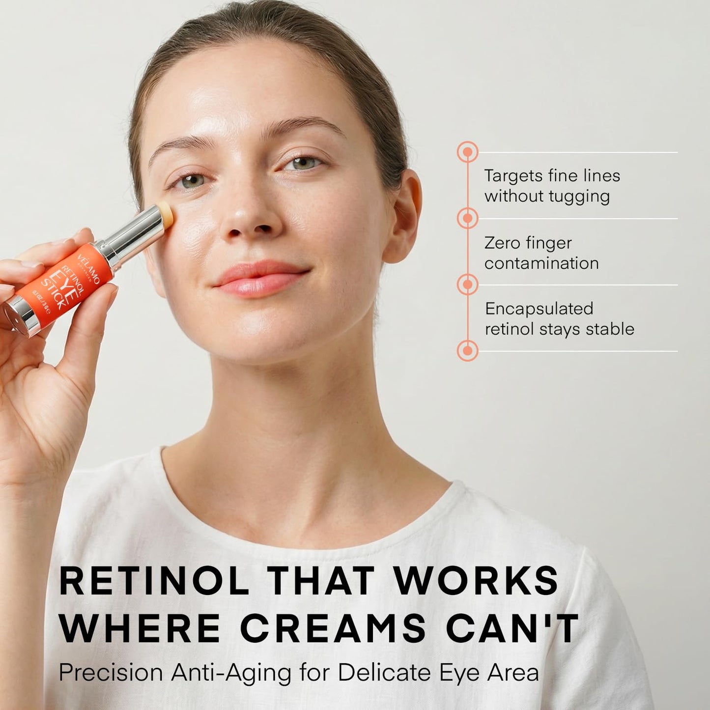 VELAMO ADVANCED Retinol Eye Stick: Renewing & Firming Under Eye Balm for Dark Circles, Puffiness, Fine Lines & Wrinkles - Travel Essentials, Portable Beauty and Personal Care VELAMO ADVANCED