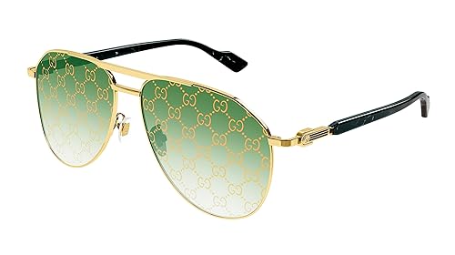Gucci GG1220S 004 Gold/Green Pilot Men's Sunglasses