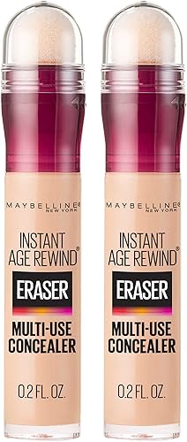 Maybelline Instant Age Rewind Eraser Dark Circles Treatment Multi-Use Concealer, Light, 0.2 Fl Oz, 2 Count